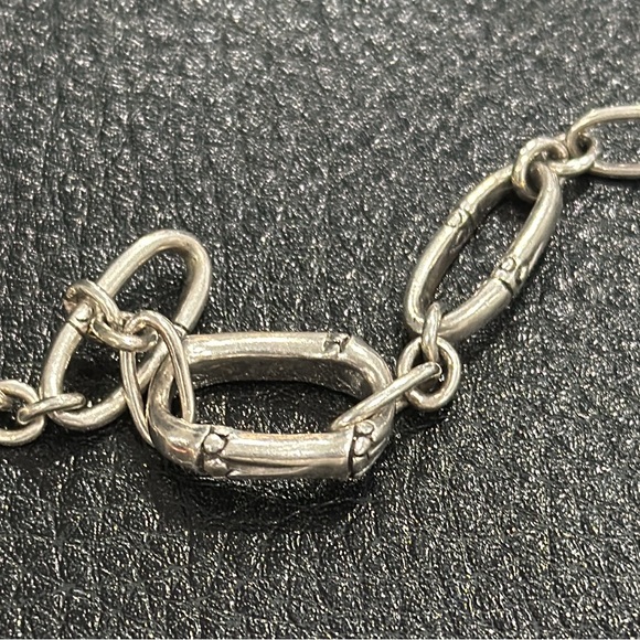 John Hardy 36" Sterling Silver Bamboo Shaped Station Chain Link Necklace - Picture 4 of 9